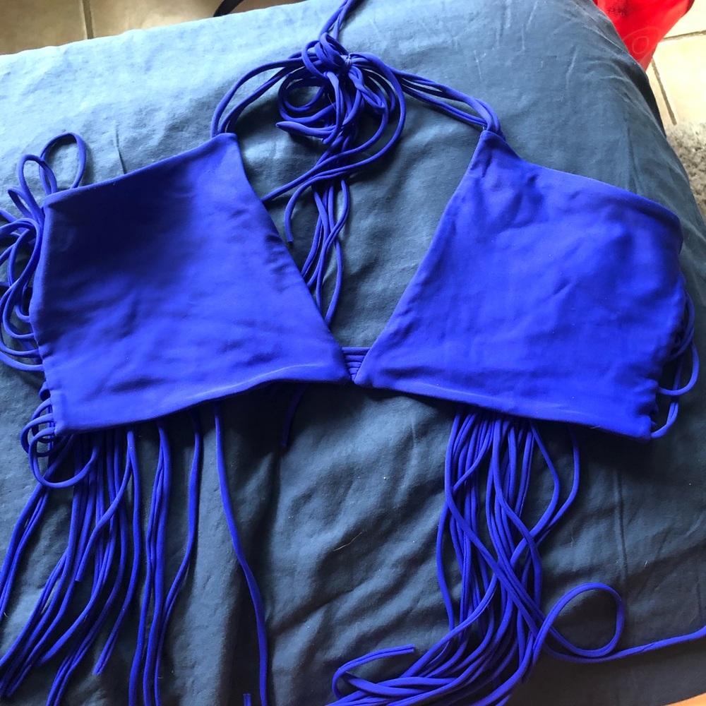 mikoh blue bikini top